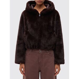 Pinko Women Pinko Short Faux Fur Hooded Jacket With Dropped Shoulders